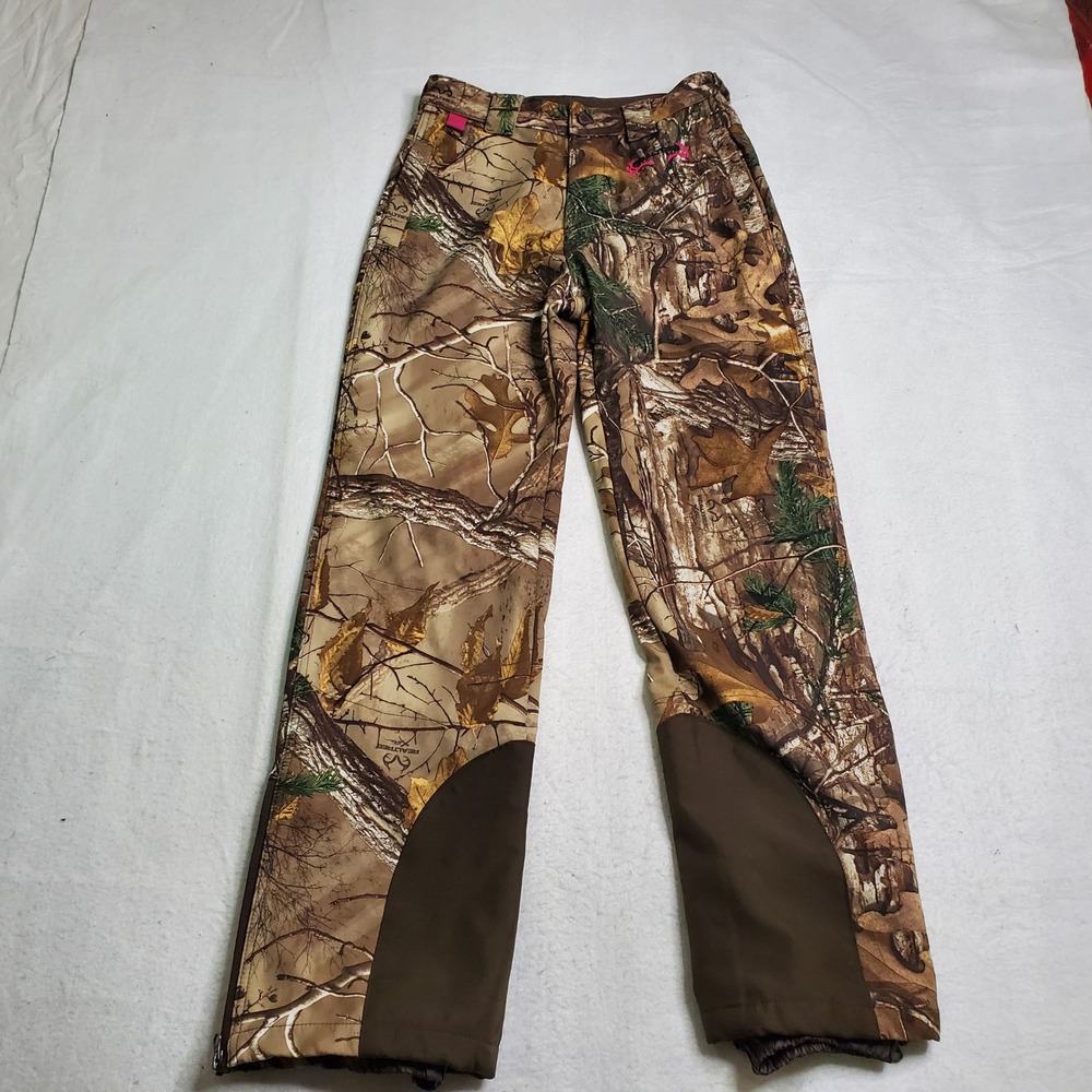 Realtree Womens Hunting Pants Camo Pink Logo Softshell Small